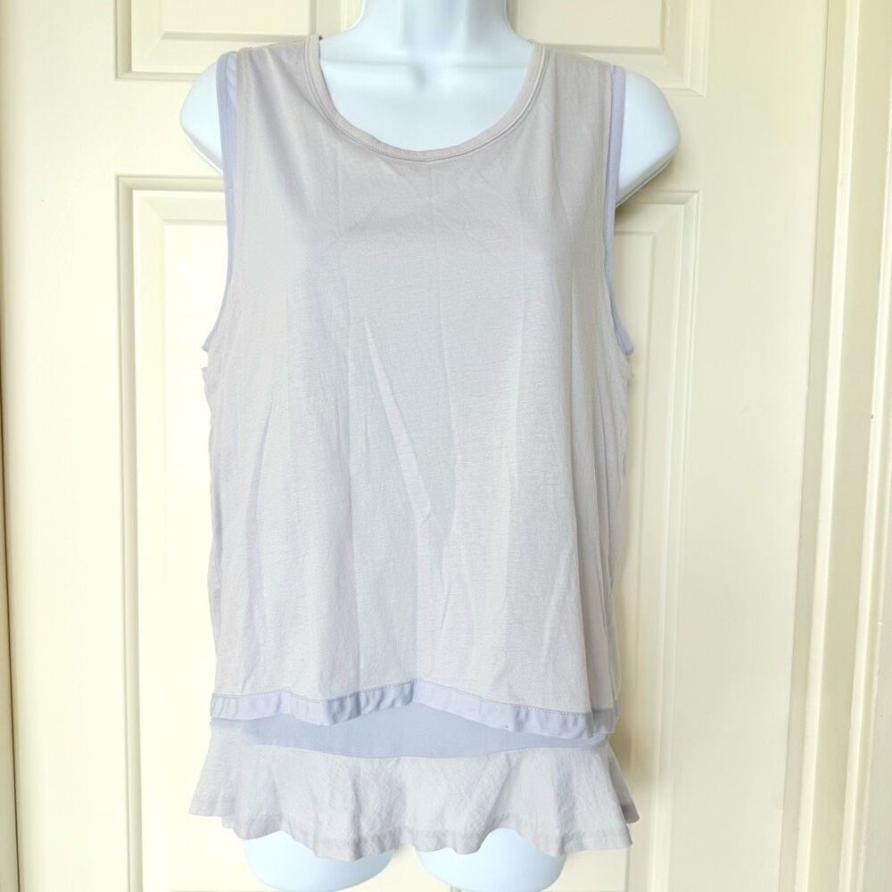 J.Crew Layered Lavender Chiffon Ruffle Tank Top